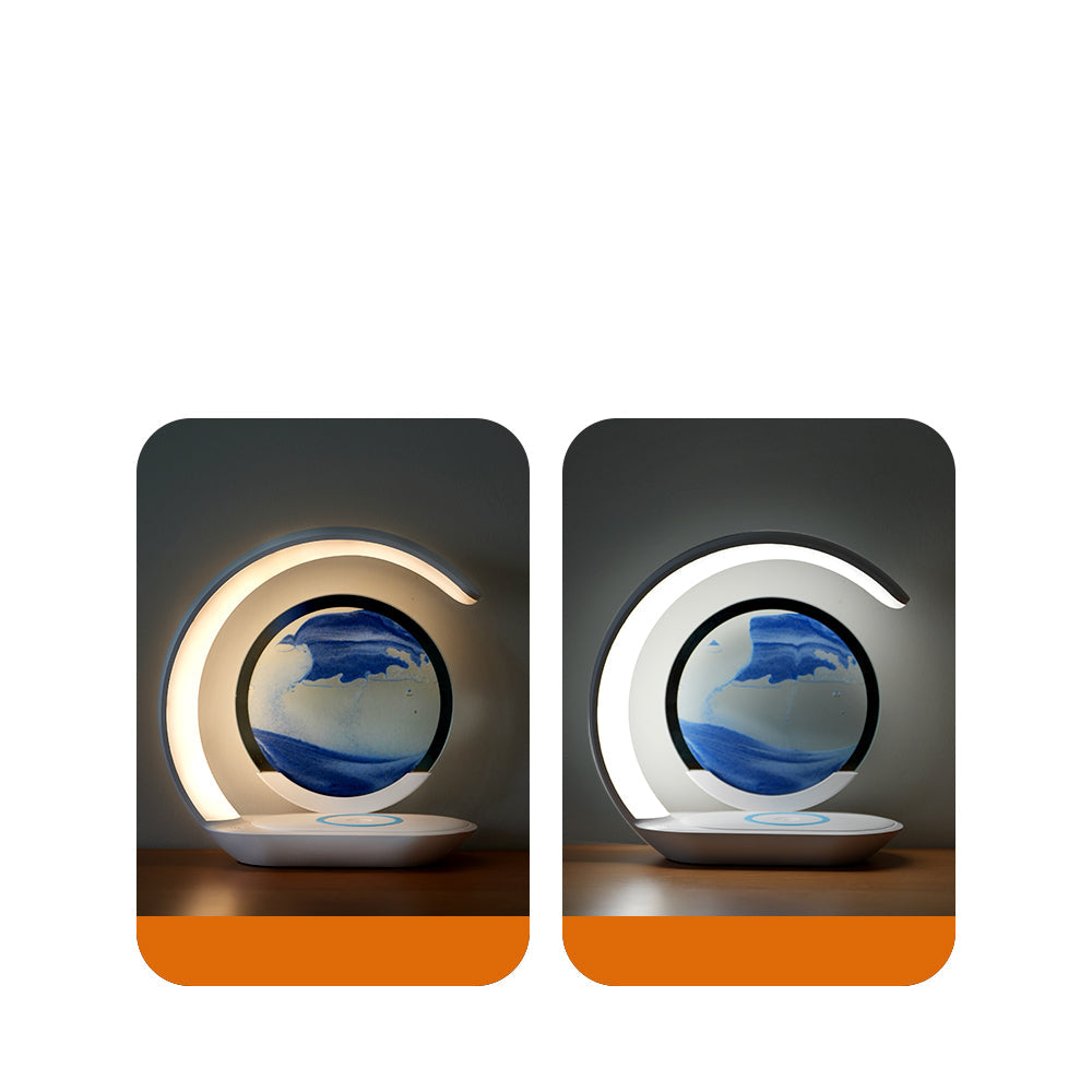 GlowSand – Lámpara de Noche Recargable 3 en 1 con Cargador Inalámbrico