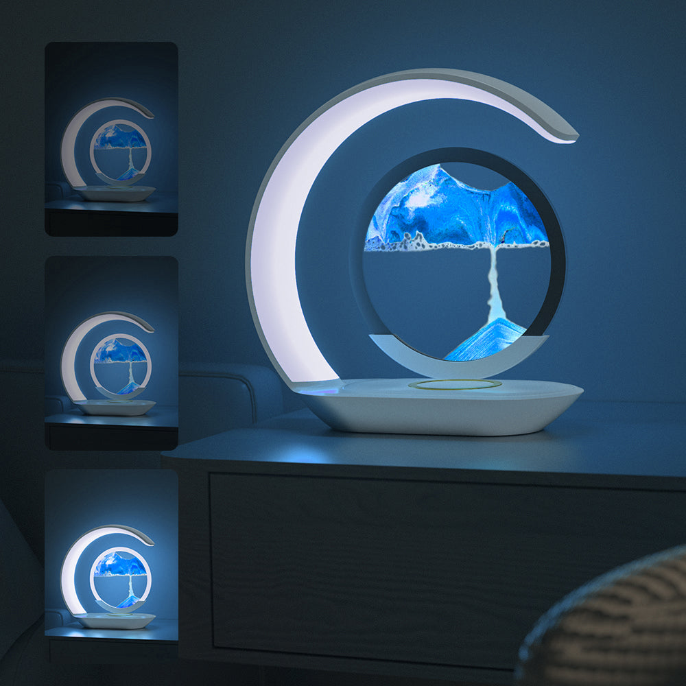 GlowSand – Lámpara de Noche Recargable 3 en 1 con Cargador Inalámbrico