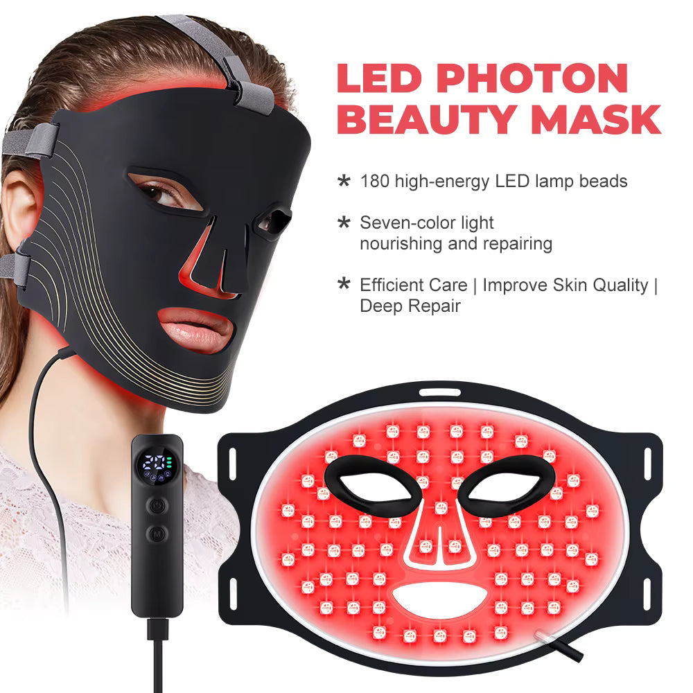 Máscara Facial LED 7 Colores – Rejuvenecimiento Anti-Edad Inalámbrico