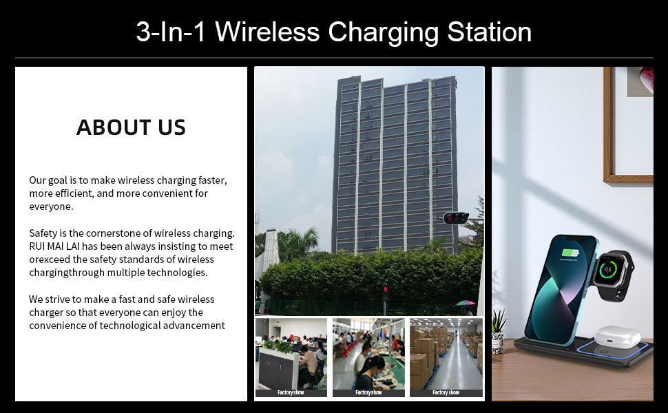 Estación de Carga Inalámbrica 3 en 1 Plegable con Soporte Magnético - 15W