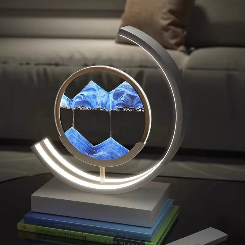 Lámpara con Movimiento de Arena – Paisajes Únicos Cada Vez