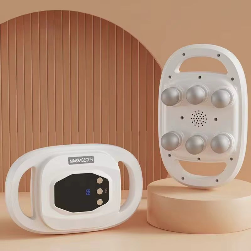 Masaje Profundo – Pistola Masajeadora con 6 Cabezales y 20 Velocidades