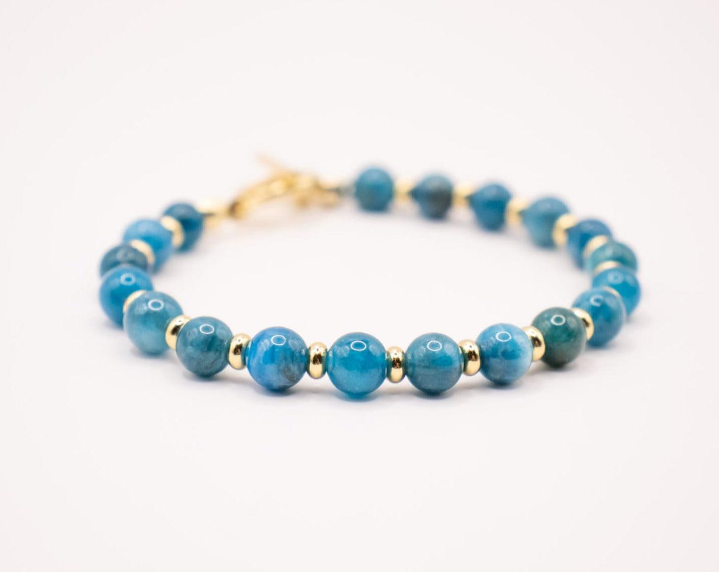 CIRCE | Bracelet in Blue Apatite and 18 and 24 carat Gold plated