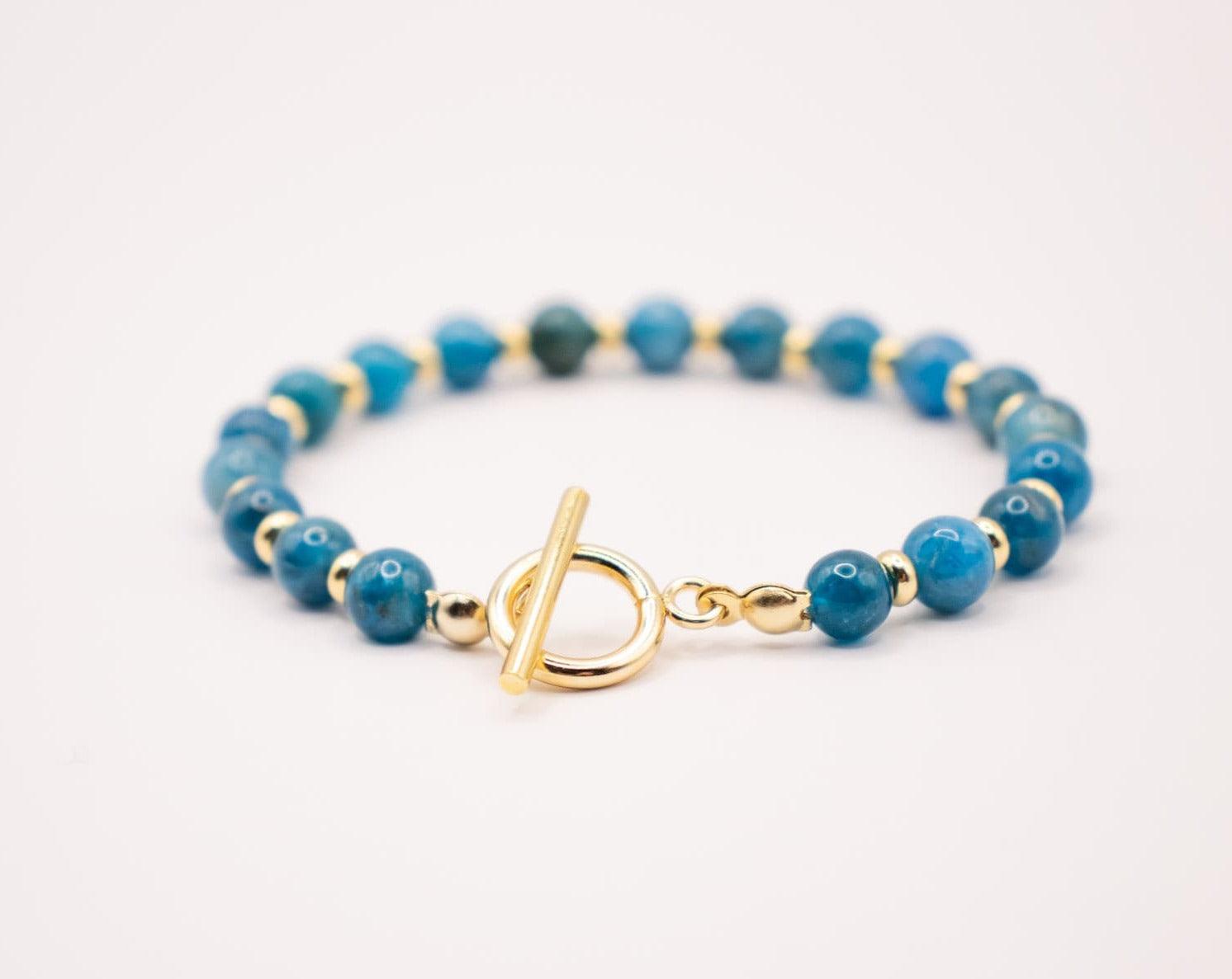 CIRCE | Bracelet in Blue Apatite and 18 and 24 carat Gold plated