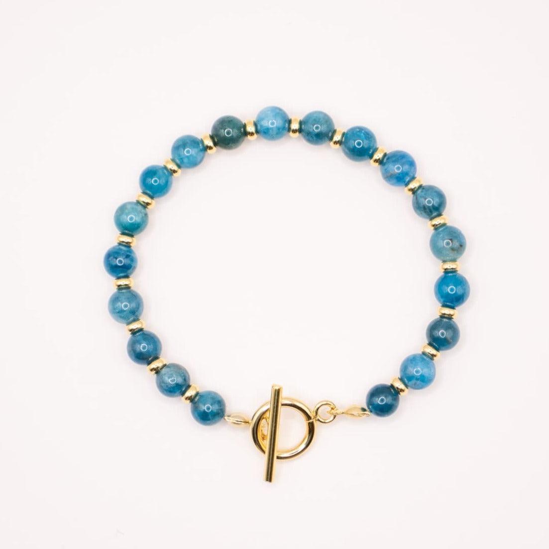 CIRCE | Bracelet in Blue Apatite and 18 and 24 carat Gold plated